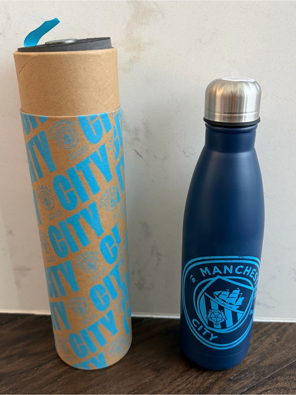 Manchester City Blue Stainless Steel Water Bottle